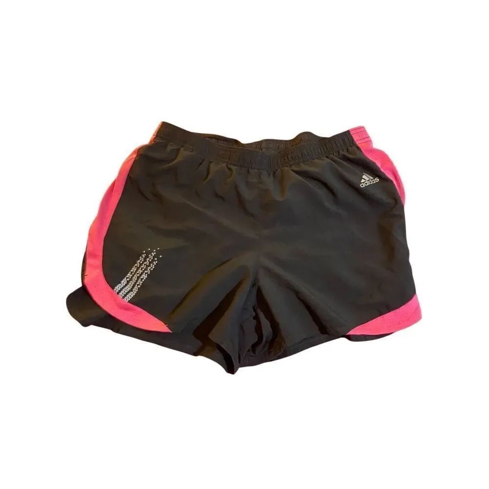 Adidas Woman’s Black and Pink Athletic Running Training Shorts Size Med